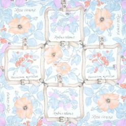 FOULARD IN SETA 90 AZZURRO La rosa canina