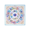 FOULARD IN SETA 90 AZZURRO La ruota delle stagioni