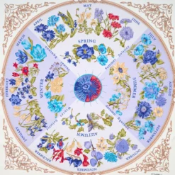 FOULARD IN SETA 90 AZZURRO La ruota delle stagioni