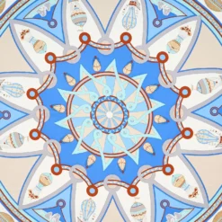 FOULARD IN SETA 90 AZZURRO Le mongolfiere