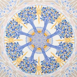 FOULARD IN SETA 90 AZZURRO Mosaico