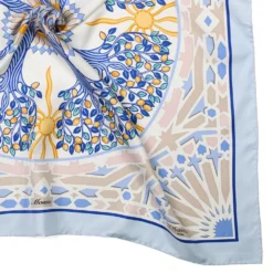 FOULARD IN SETA 90 AZZURRO Mosaico