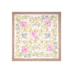 FOULARD IN SETA 90 BEIGE La rosa canina