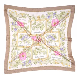 FOULARD IN SETA 90 BEIGE La rosa canina