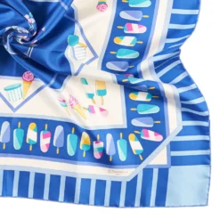 FOULARD IN SETA 90 BLU La gelateria