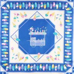 FOULARD IN SETA 90 BLU La gelateria