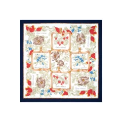 FOULARD IN SETA 90 BLU La rosa canina
