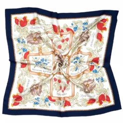 FOULARD IN SETA 90 BLU La rosa canina