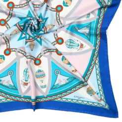 FOULARD IN SETA 90 BLU Le mongolfiere