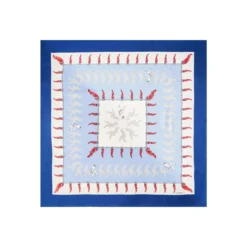 FOULARD IN SETA 90 BLU Pulcinella portafortuna