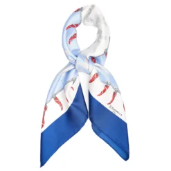 FOULARD IN SETA 90 BLU Pulcinella portafortuna