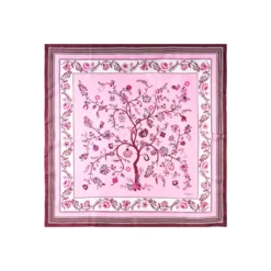 FOULARD IN SETA 90 BORDEAUX L'albero della vita