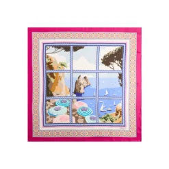 FOULARD IN SETA 90 FUCSIA I faraglioni di capri
