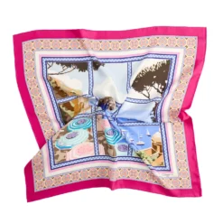 FOULARD IN SETA 90 FUCSIA I faraglioni di capri