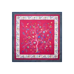 FOULARD IN SETA 90 FUCSIA L'albero della vita
