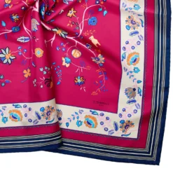 FOULARD IN SETA 90 FUCSIA L'albero della vita