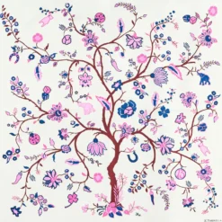 FOULARD IN SETA 90 FUCSIA L'albero della vita