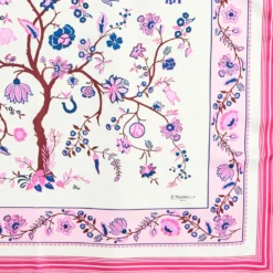 FOULARD IN SETA 90 FUCSIA L'albero della vita