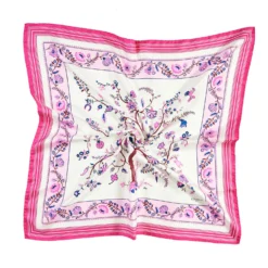 FOULARD IN SETA 90 FUCSIA L'albero della vita