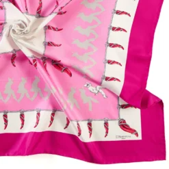 FOULARD IN SETA 90 FUCSIA Pulcinella portafortuna