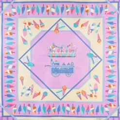 FOULARD IN SETA 90 LILLA La gelateria