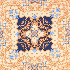 FOULARD IN SETA 90 MARRONE CHIARO Maiolica mediterranea