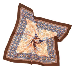 FOULARD IN SETA 90 MARRONE CHIARO Maiolica mediterranea