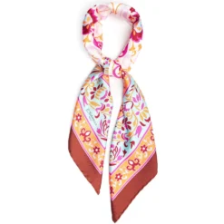 FOULARD IN SETA 90 MARRONE Motivo damascato