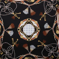 FOULARD IN SETA 90 NERO Microfantasia, nappine e chiavi