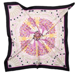 FOULARD IN SETA 90 NERO Mosaico