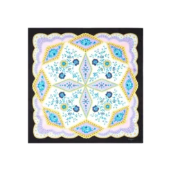 FOULARD IN SETA 90 NERO Motivo floreale