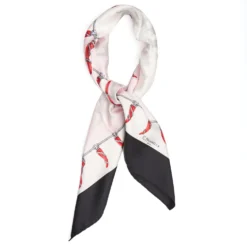 FOULARD IN SETA 90 NERO Pulcinella portafortuna