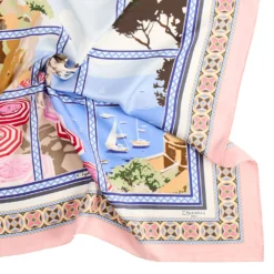 FOULARD IN SETA 90 ROSA I faraglioni di capri