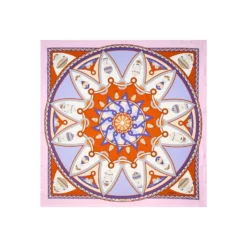 FOULARD IN SETA 90 ROSA Le mongolfiere