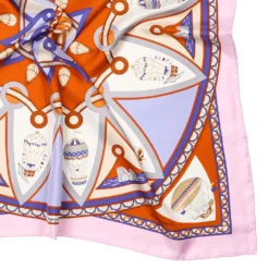 FOULARD IN SETA 90 ROSA Le mongolfiere