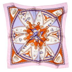 FOULARD IN SETA 90 ROSA Le mongolfiere
