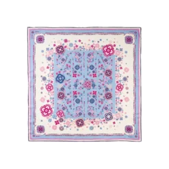 FOULARD IN SETA 90 ROSA World of archivio flowers 1961