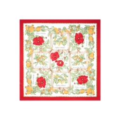 FOULARD IN SETA 90 ROSSO La rosa canina
