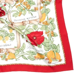 FOULARD IN SETA 90 ROSSO La rosa canina