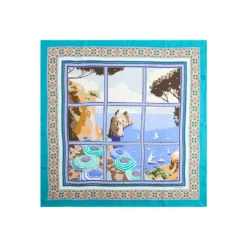 FOULARD IN SETA 90 VERDE I faraglioni di capri