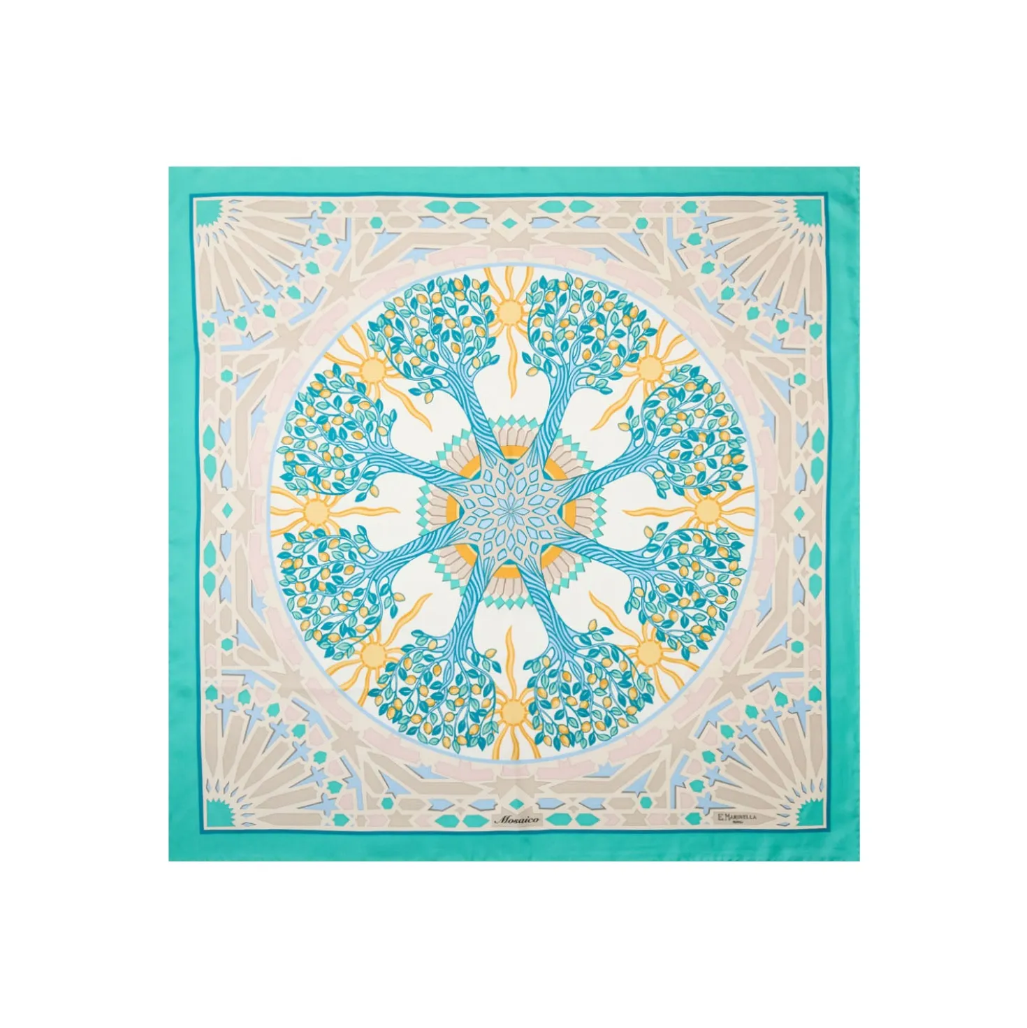 FOULARD IN SETA 90 VERDE Mosaico