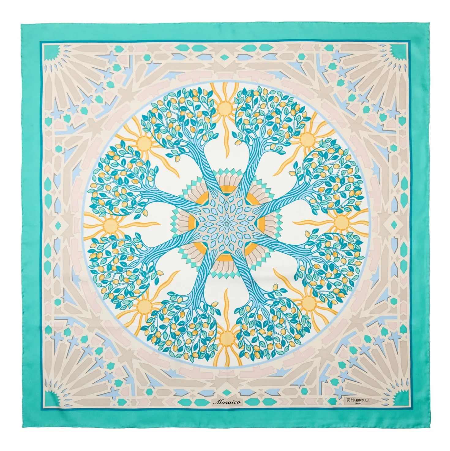 FOULARD IN SETA 90 VERDE Mosaico
