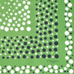 FOULARD IN SETA 65 VERDE OLIVA Eleganza a pois
