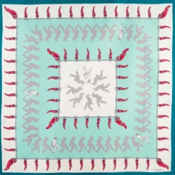 FOULARD IN SETA 90 VERDE Pulcinella portafortuna