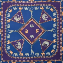 FOULARD IN SETA 90 VIOLA Elefanti portafortuna