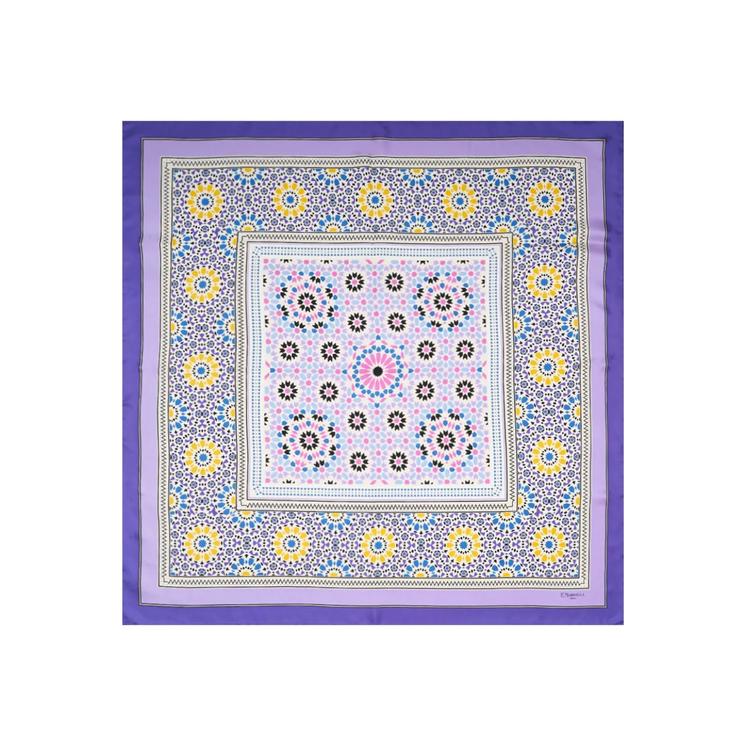 FOULARD IN SETA 90 VIOLA Mosaico