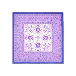 FOULARD IN SETA 90 VIOLA Motivo damascato