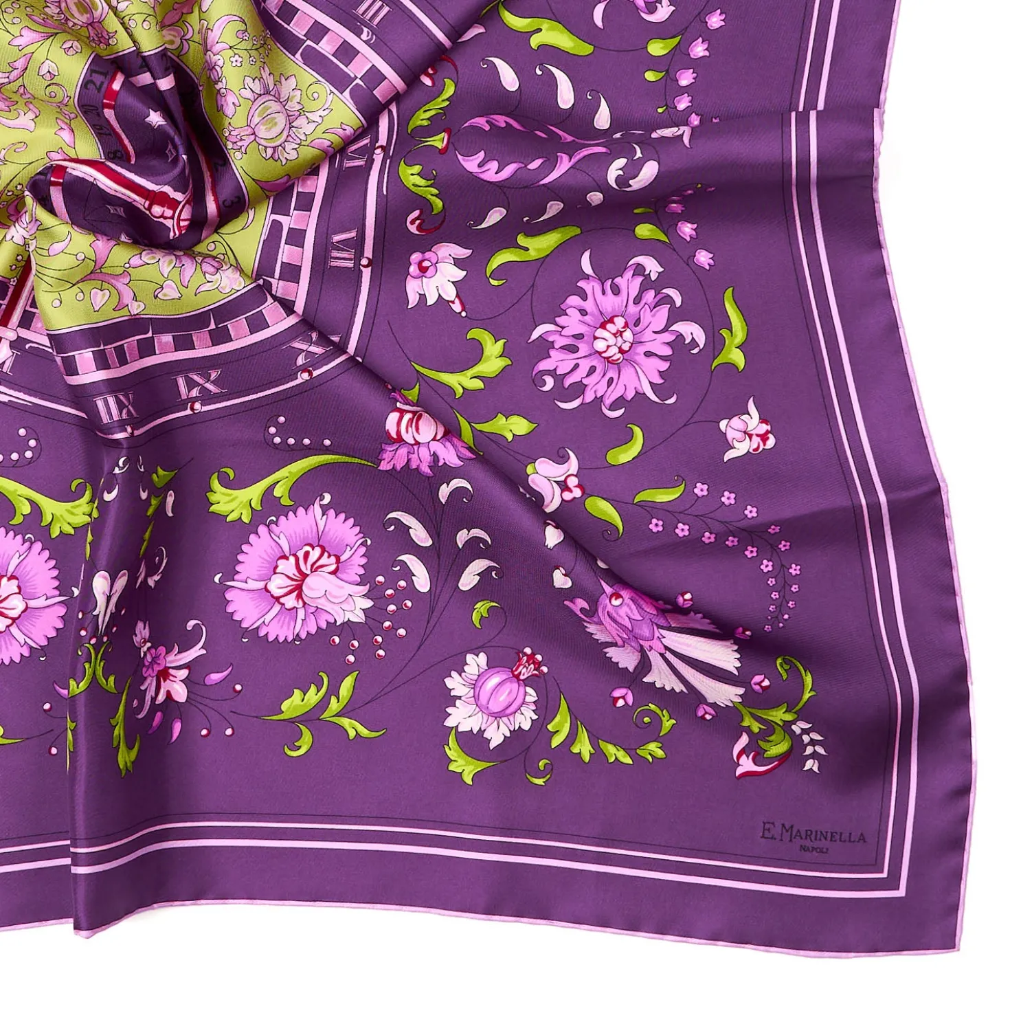 FOULARD IN SETA 90 VIOLA Un'estate caprese