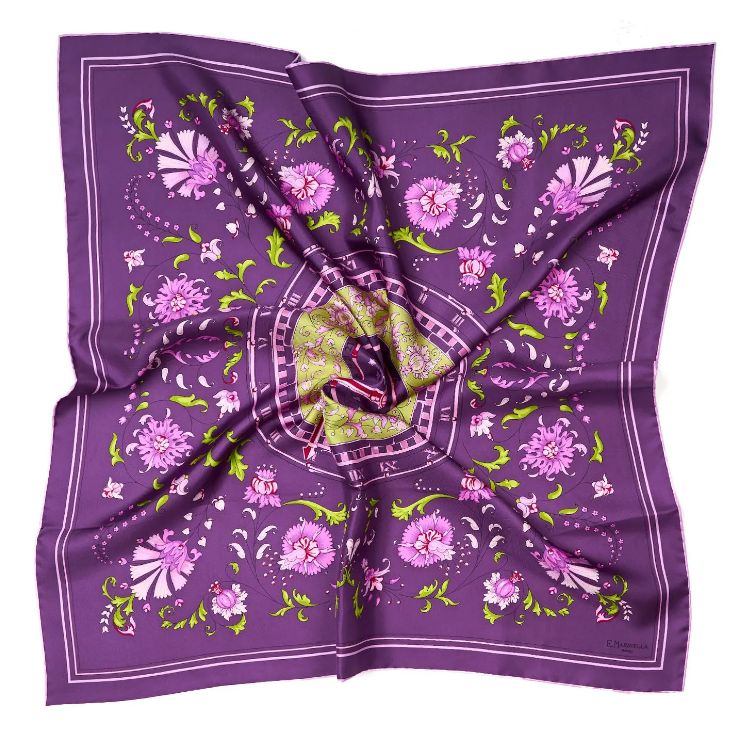 FOULARD IN SETA 90 VIOLA Un'estate caprese