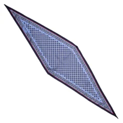 FOULARD ROMBO IN SETA AZZURRO Microfantasia fiore